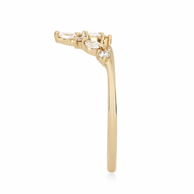 Anelli a forma di V con cerchiera e marchiese bianco CZ in argento sterling 925