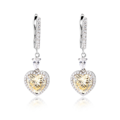 OEM Love Heart diamanti orecchini 925 Sterling Silver Love Heart orecchini