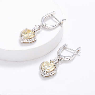 OEM Love Heart diamanti orecchini 925 Sterling Silver Love Heart orecchini