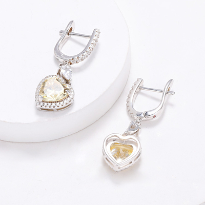 OEM Love Heart diamanti orecchini 925 Sterling Silver Love Heart orecchini
