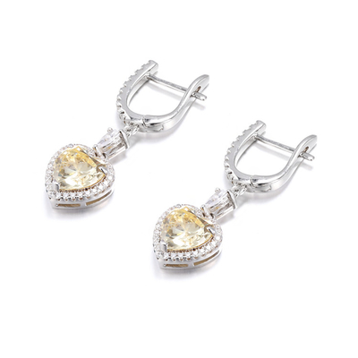 OEM Love Heart diamanti orecchini 925 Sterling Silver Love Heart orecchini