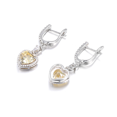OEM Love Heart diamanti orecchini 925 Sterling Silver Love Heart orecchini