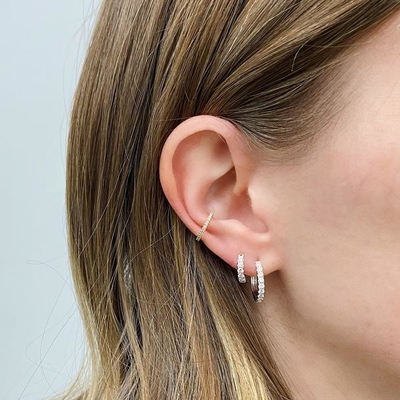 Tipo di gioielli orecchini 18K oro placcato CZ Dormitorio per donne 925 Sterling Silver