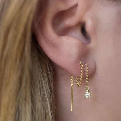 925 Sterling Sterling Simply 18k Gold Plaked Women's Drop Drop Dlowing Earring