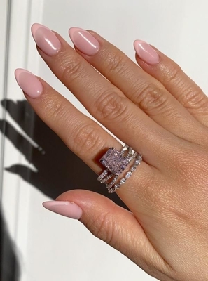 Baguette Placcata d'argento Blu Diamante 5A Taglio sul ghiaccio CZ Anello di fidanzamento per donne 925 Sterling Silver