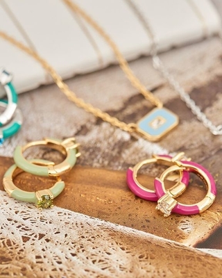 Neon Turchese smalto Micro Pave CZ Caramelle Colorate Ragazze Donne Orecchini Eco-Friendly Sì