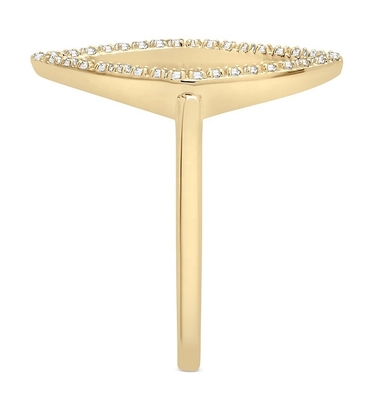 Fidanzamento Bianco CZ Rhombus Dichiarazione Anello Oro 925 Sterling Argento Gioielli per donne