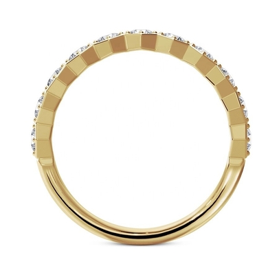 US5-US11 Honeycomb Wedding Band Placcata in oro 925 Sterling Silver Ring