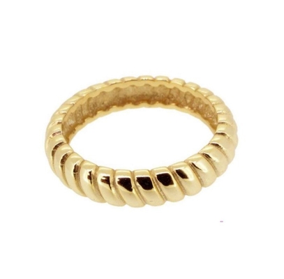 Larghezza 6 mm Anello di fidanzamento in argento 18K Oro di rodio Colore Twist Anello in argento