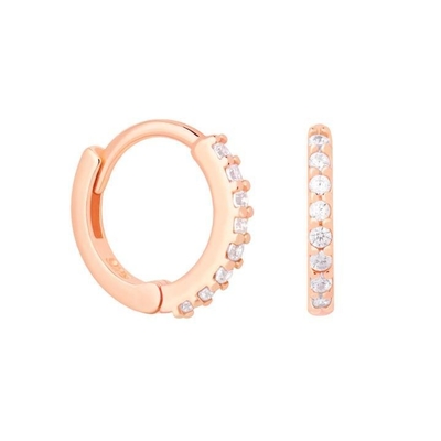ODM 925 Sterling Silver Hoop orecchini Medi con piccole 18K Vermeil Gold Plating