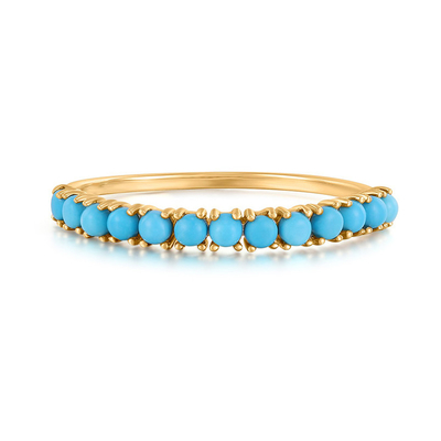 Gioielli personalizzati Mezza turchese Dorata Durable Delicate 925 Anelli d'argento Moda
