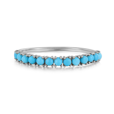 Gioielli personalizzati Mezza turchese Dorata Durable Delicate 925 Anelli d'argento Moda