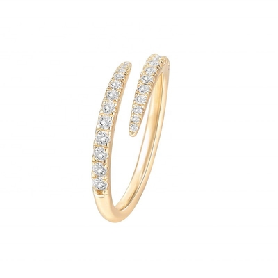 14K oro placcato Cubico Zirconia Open Twist Eternity Band Anello ECO Friendly