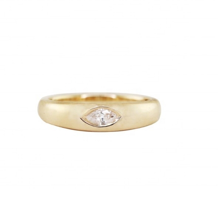 Tipo gioielleria Anelli Vintage 18K Dorati Smeraldo Baguette Dome Anelli di pietra preziosa per donne