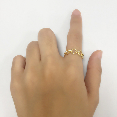 Delicata forma di catena CZ diamanti anelli eternità 925 sterling argento per gioielli da uomo