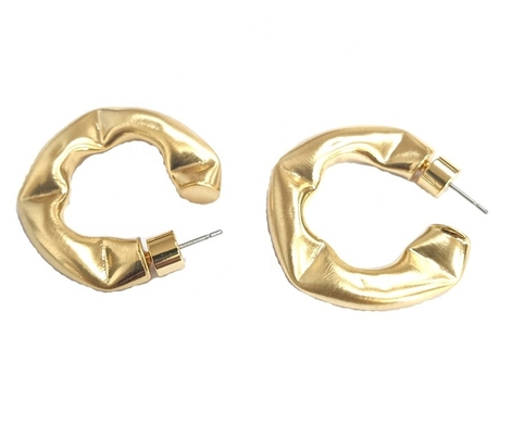 Personalizzare orecchini spessi in ottone lucidati orecchini in ottone piccoli in ottone