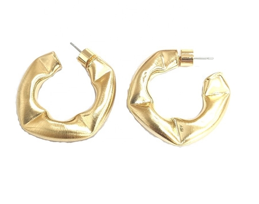 Personalizzare orecchini spessi in ottone lucidati orecchini in ottone piccoli in ottone