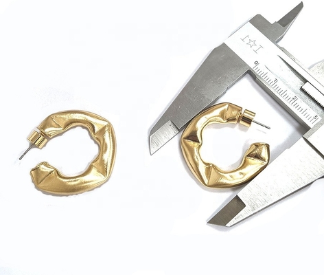 Personalizzare orecchini spessi in ottone lucidati orecchini in ottone piccoli in ottone