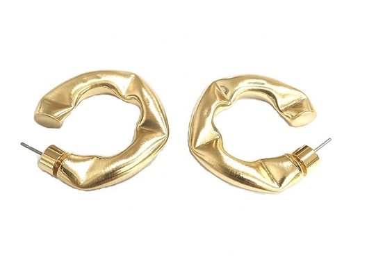 Personalizzare orecchini spessi in ottone lucidati orecchini in ottone piccoli in ottone