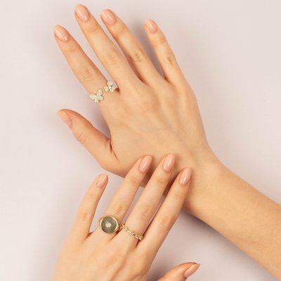 925 Sterling Silver Simply 18K Gold Vermeil Prong Setting Eternity Band Anelli femminili sottili
