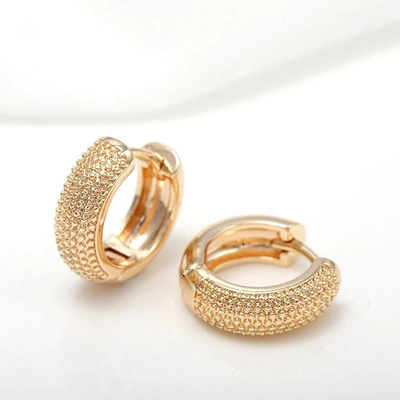 Eco-Friendly 18K Gold Plated Multi Small Dot Beads Hoop Earrings For Women Girls 2021