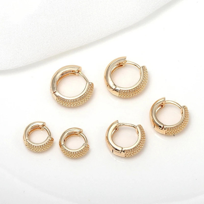 Eco-Friendly 18K Gold Plated Multi Small Dot Beads Hoop Earrings For Women Girls 2021