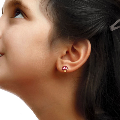Orecchini a fungo 925 per bambini Orecchini in argento sterling