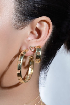 Orecchini di cuore in argento sterling in ottone/rame/925