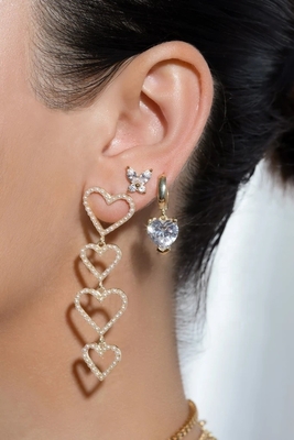 Classico stile 925 Sterling Silver Gold Plated Cubic Zirconia Butterfly Stud Ohrringe