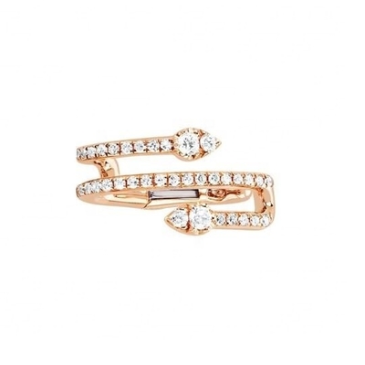 Cuff di orecchie a lacrime di diamante in argento sterling 925 per le opzioni di rivestimento del matrimonio