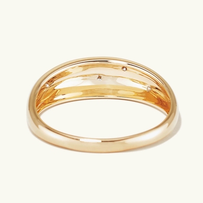 Eternity Band Anelli Brasiliani 18K Oro Gioielli Stella 925 Sterling Silver Dome Anello Donne