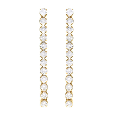 Fidanzamento Occasione Rodio Placcato 925 Sterling Silver Glittery Tennis Chain Drop Orecchini