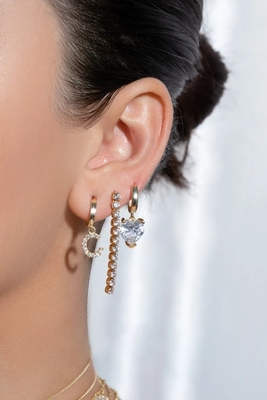 Fidanzamento Occasione Rodio Placcato 925 Sterling Silver Glittery Tennis Chain Drop Orecchini