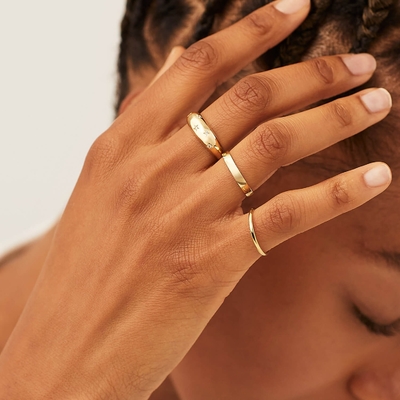 Eternity Band Anelli Brasiliani 18K Oro Gioielli Stella 925 Sterling Silver Dome Anello Donne