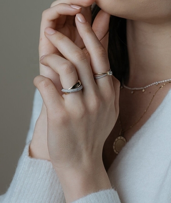 Moda Anelli unisex anelli a rotelle anello a cupola anello di diamante anello di oro placcato anello d' argento sterling