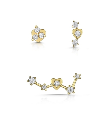 OEM Constella Stud orecchini 925 18k Oro Bianco Stud orecchini