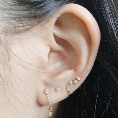 OEM Constella Stud orecchini 925 18k Oro Bianco Stud orecchini