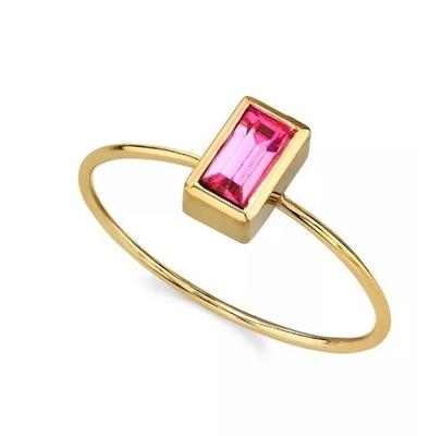 Anello in cristallo di zirconia cubica in oro 14K OEM Anello in strass