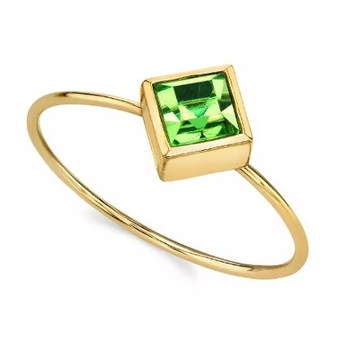 Anello in cristallo di zirconia cubica in oro 14K OEM Anello in strass