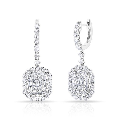 Orecchini bianchi CZ 925 in argento sterling stile classico per fidanzamento e matrimonio