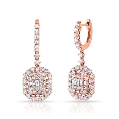 Orecchini bianchi CZ 925 in argento sterling stile classico per fidanzamento e matrimonio