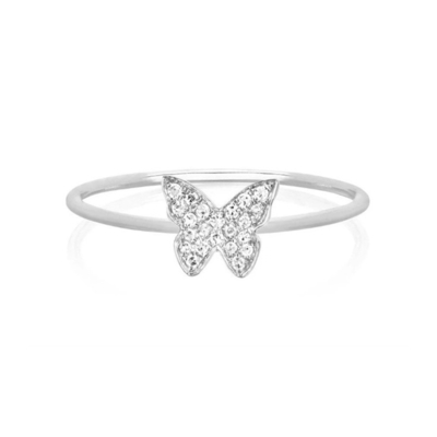 Papillon Bianco CZ 925 Argento Sterling Anelli Simply Donna Gioielli