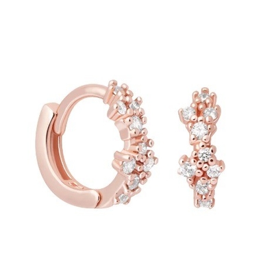 CZ 925 Sterling Silevr Huggies in forma di fiore