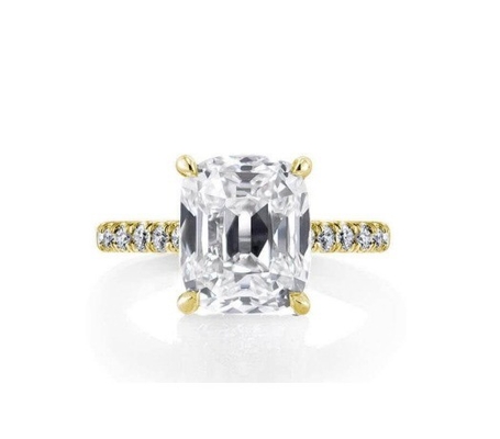 Anello di fidanzamento in argento bianco CZ 925 18K placcato in oro