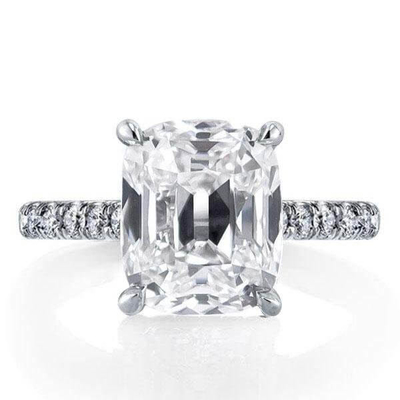 Anello di fidanzamento in argento bianco CZ 925 18K placcato in oro