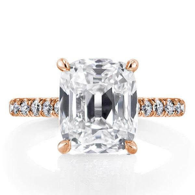 Anello di fidanzamento in argento bianco CZ 925 18K placcato in oro