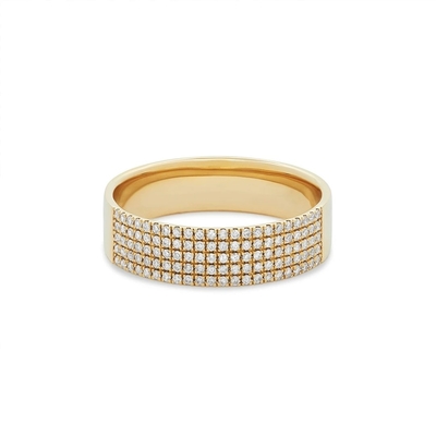 Micron Pave CZ 18K Anelli in pietra preziosa placcati in oro Sigaro 925 Sterling Silver