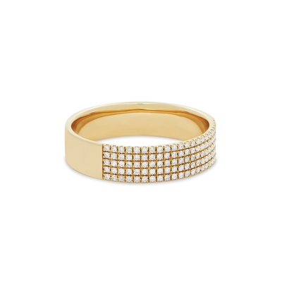 Micron Pave CZ 18K Anelli in pietra preziosa placcati in oro Sigaro 925 Sterling Silver