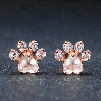 Guarda adorabile Bambini impronte di animali orecchini in 925 sterling argento ottone
