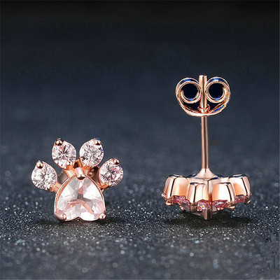 Guarda adorabile Bambini impronte di animali orecchini in 925 sterling argento ottone
